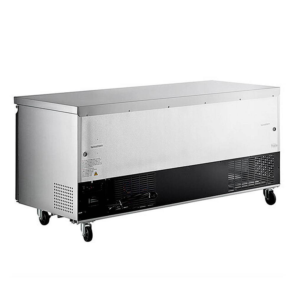 Cooler Depot 72 in. W 15.5 cu. ft. Commercial Under Counter Refrigerator Cooler in Stainless Steel DXXUUC72R