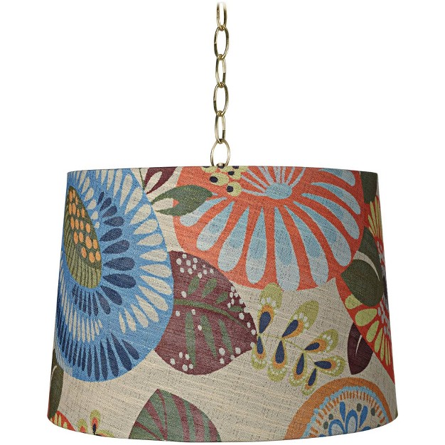 Wide Modern Tropical Drum Shade Fixture For Dining Room House Foyer Entryway Kitchen