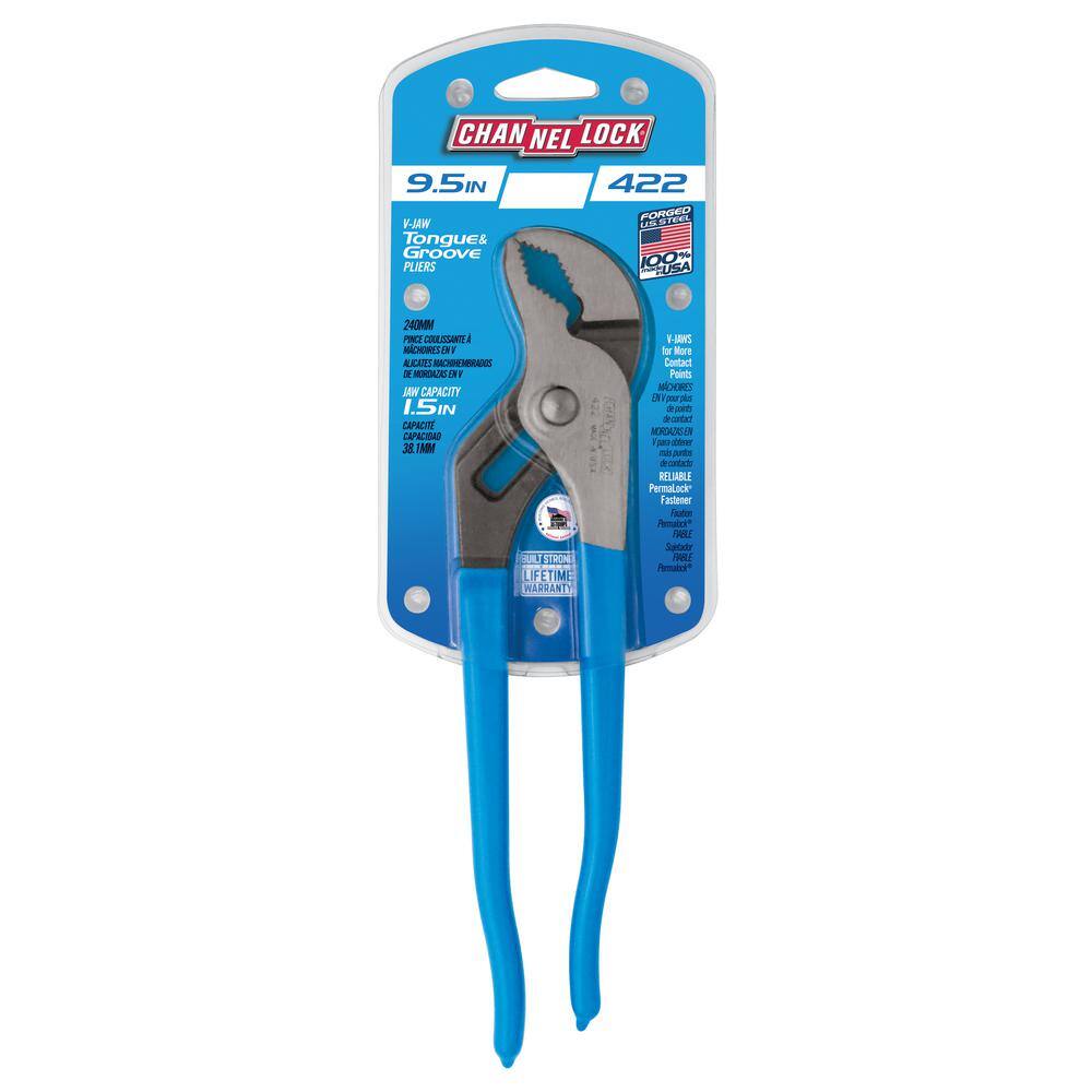 Channellock 9-12 in. V-Jaw Tongue and Groove Pliers 422