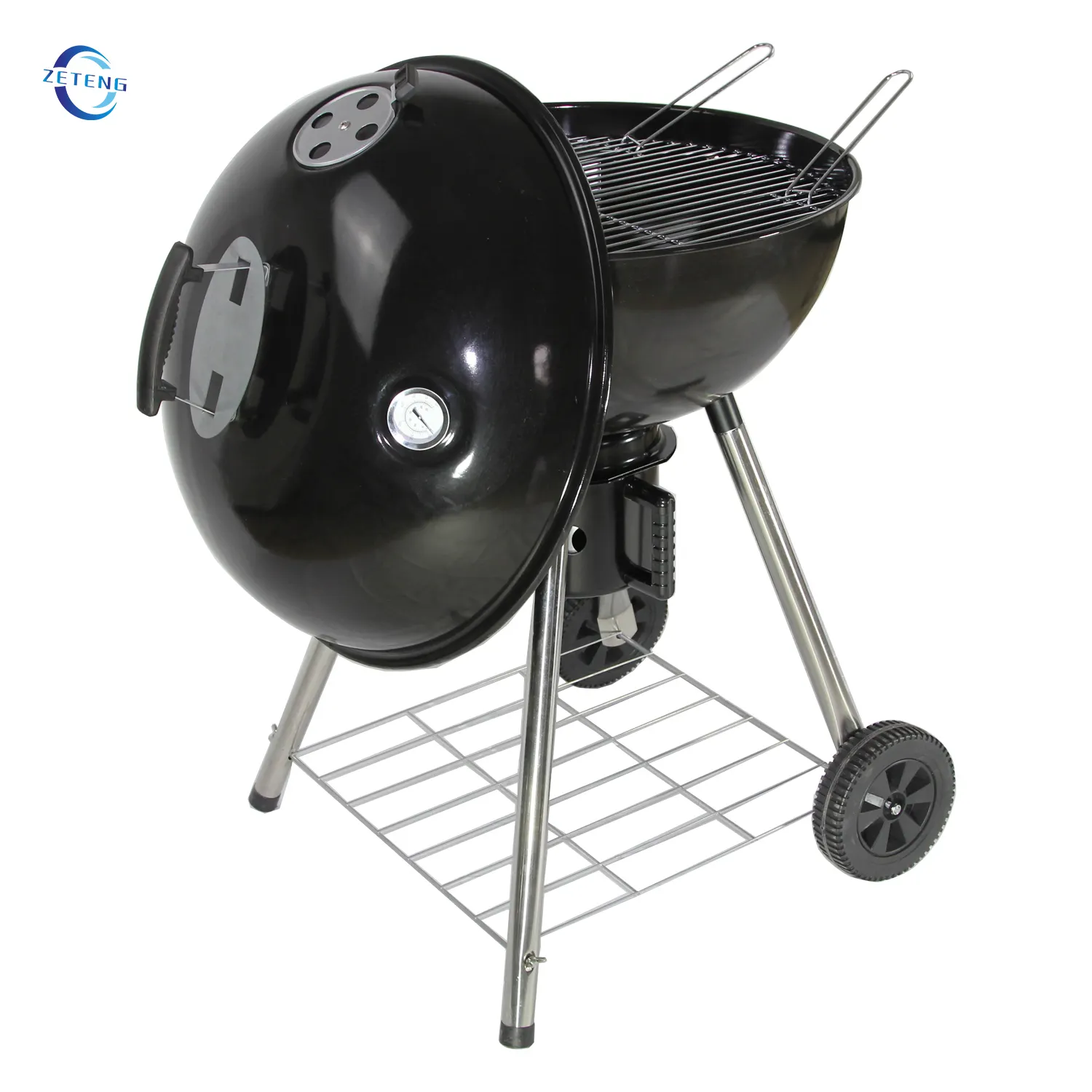 Black Enamel Kettle Charcoal BBQ Barbecue Grill Cover Parts Ash Catcher Thermometer BBQ Grills