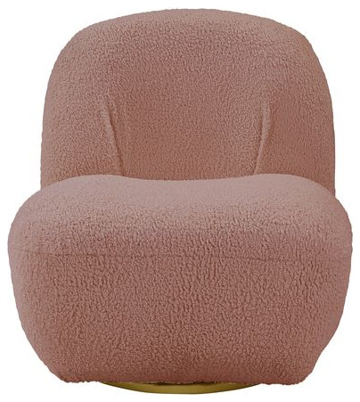 Acme Yedaid Accent Chair With Swivel Pink Teddy Sherpa   Contemporary   Armchairs And Accent Chairs   by AMOC  Houzz