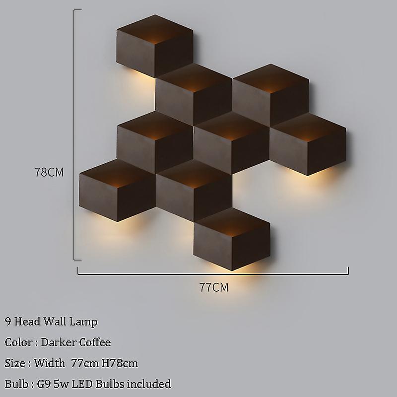 Phube Modern Led Creative Geometric Wall Light Bedside Sconce