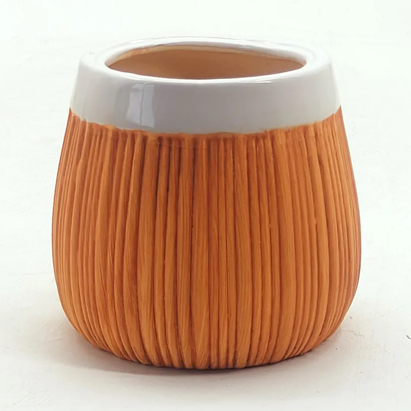 Europe style Wood grain garden supplies Flower Pots   Planters  garden decor cheap ceramic nursery pots