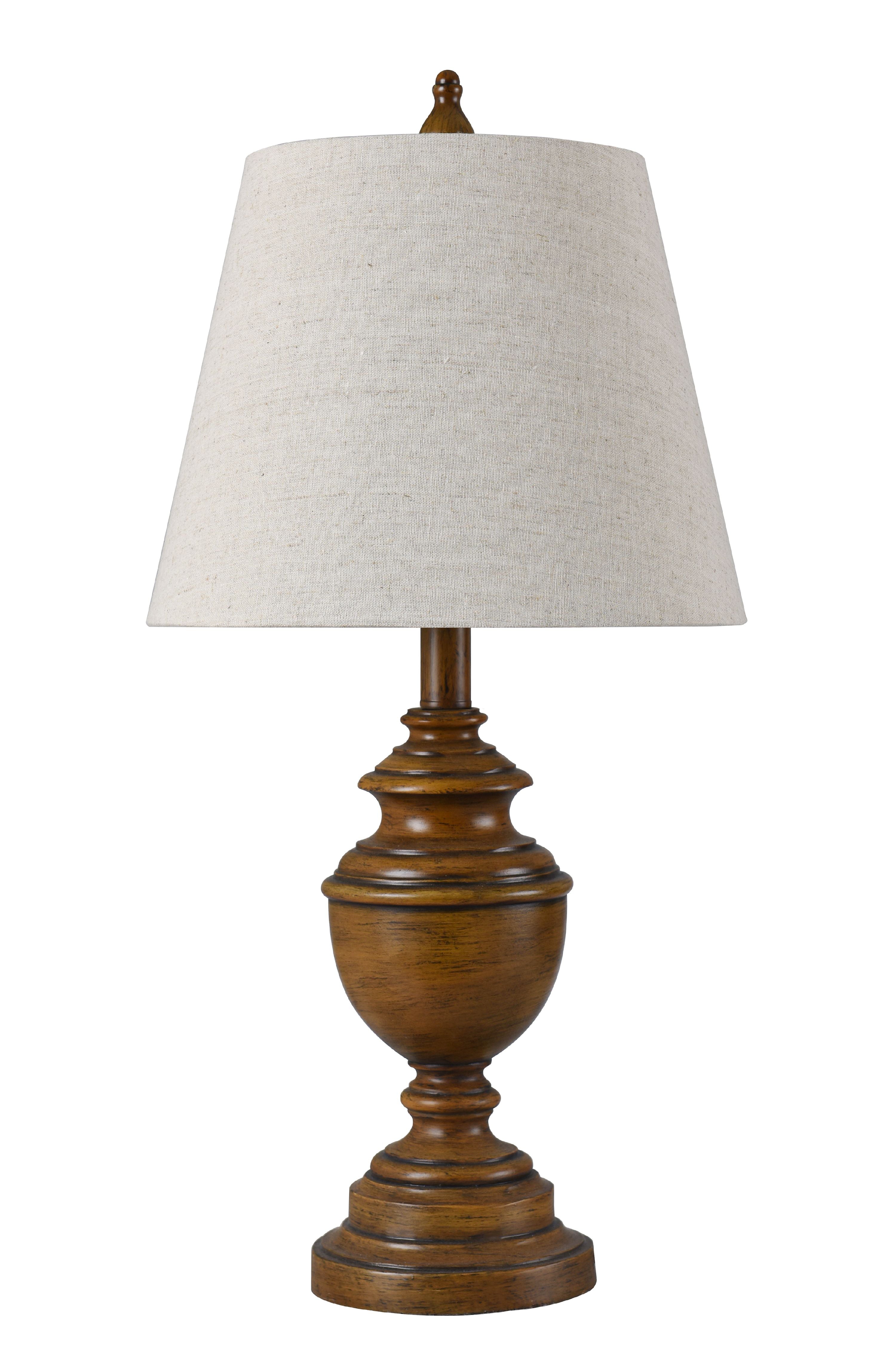 Marion Table Lamp - French Oak - Heathered Light Beige