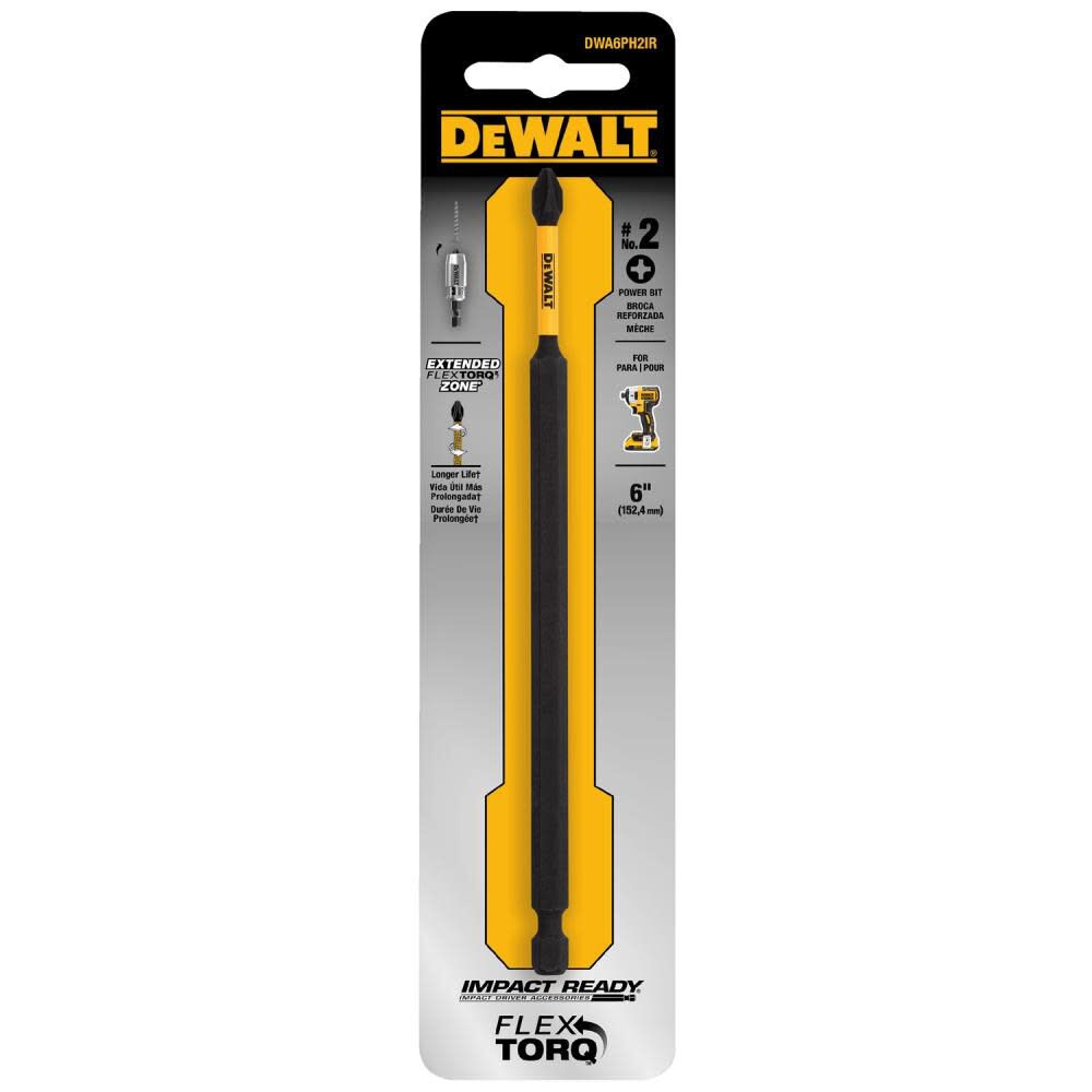 DEWALT 6-in Phillips #2 Impact Ready 1 pk DWA6PH2IR from DEWALT