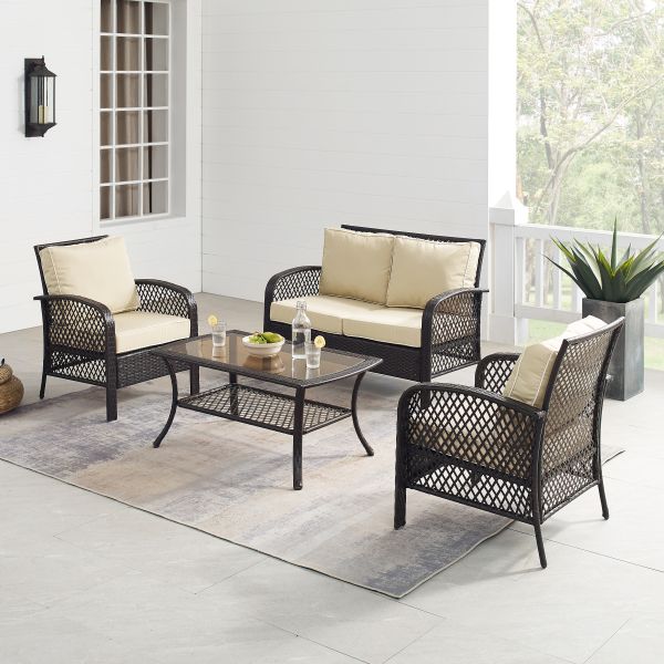 Tribeca 4Pc Outdoor Wicker Conversation Set