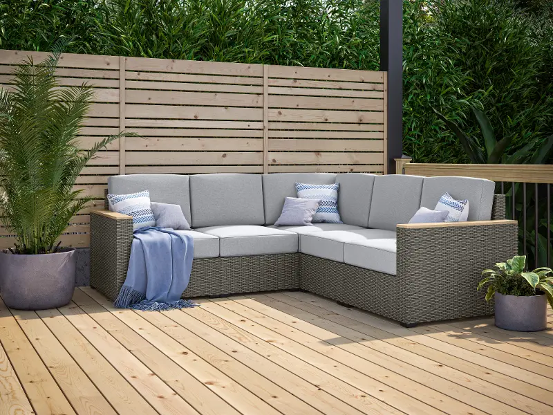 Boca Raton Gray Outdoor 5 Seat Sectional