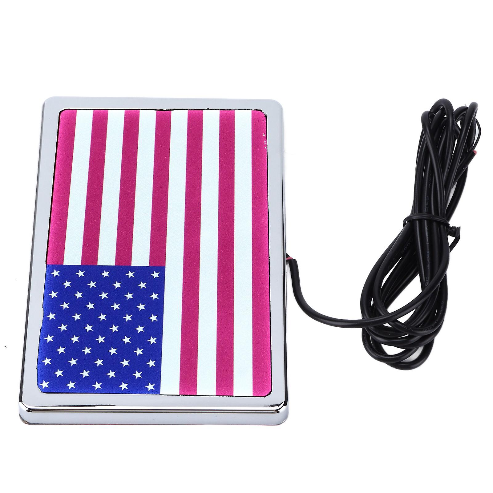 Dc12v 4x6in Led Flag Light Usa American Universal Accessory For Motorcycles Utvs Atvschrome Frame