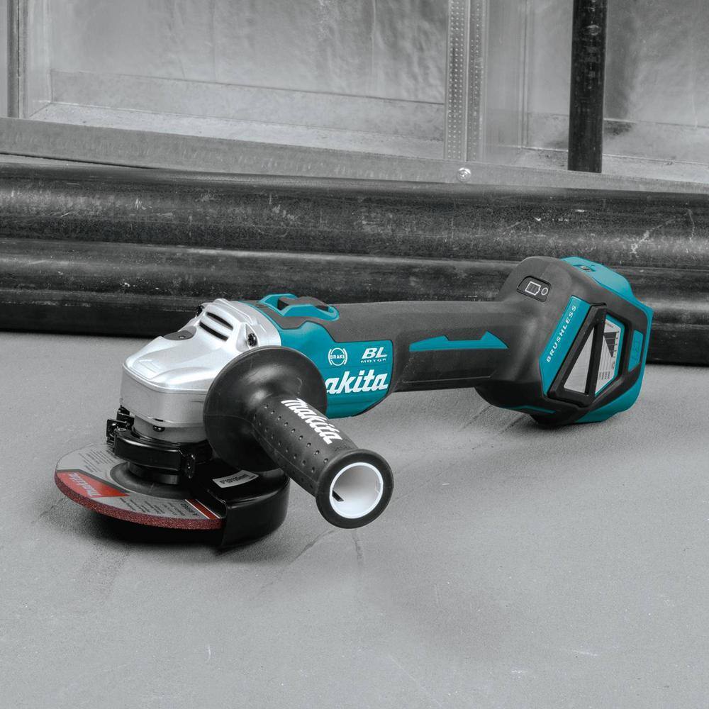 Makita 18V LXT Brushless 4-12 in.  5 in. Cordless Cut-OffAngle Grinder with Electric Brake (Tool Only) XAG16Z