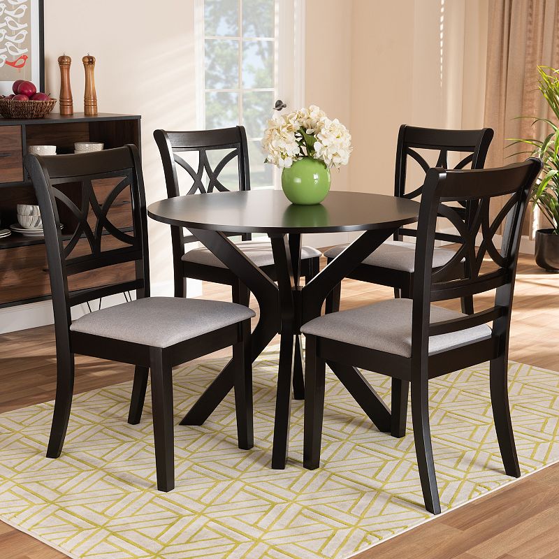 Baxton Studio Julia Dining Table and Chair 5-piece Set