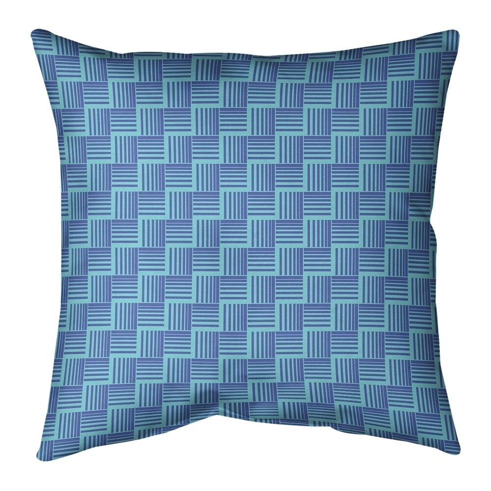 Two Color Basketweave Stripes Indoor/Outdoor Pillow