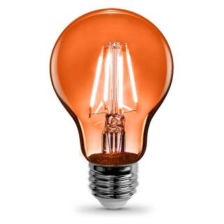 Feit Electric 25-Watt Equivalent A19 Medium E26 Base Dimmable Filament Orange Colored LED Clear Glass Light Bulb (6-Pack) A19TOLED6