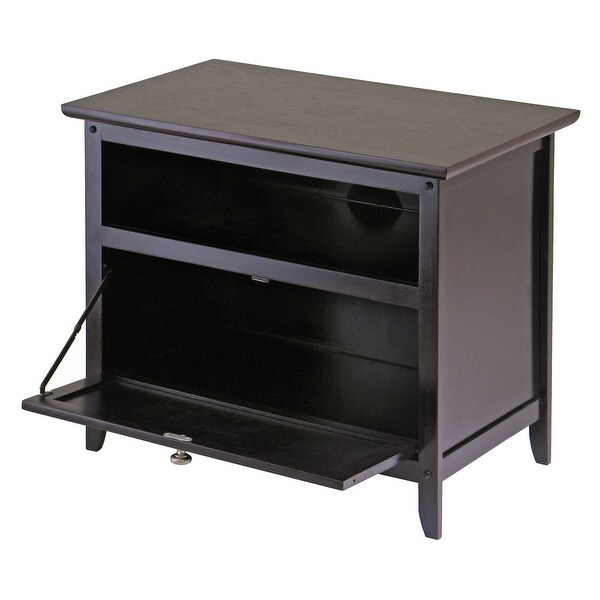 Zara TV and Media Stand， Espresso - 25 x 14.96 x 18.9 inches - 25 x 14.96 x 18.9 inches