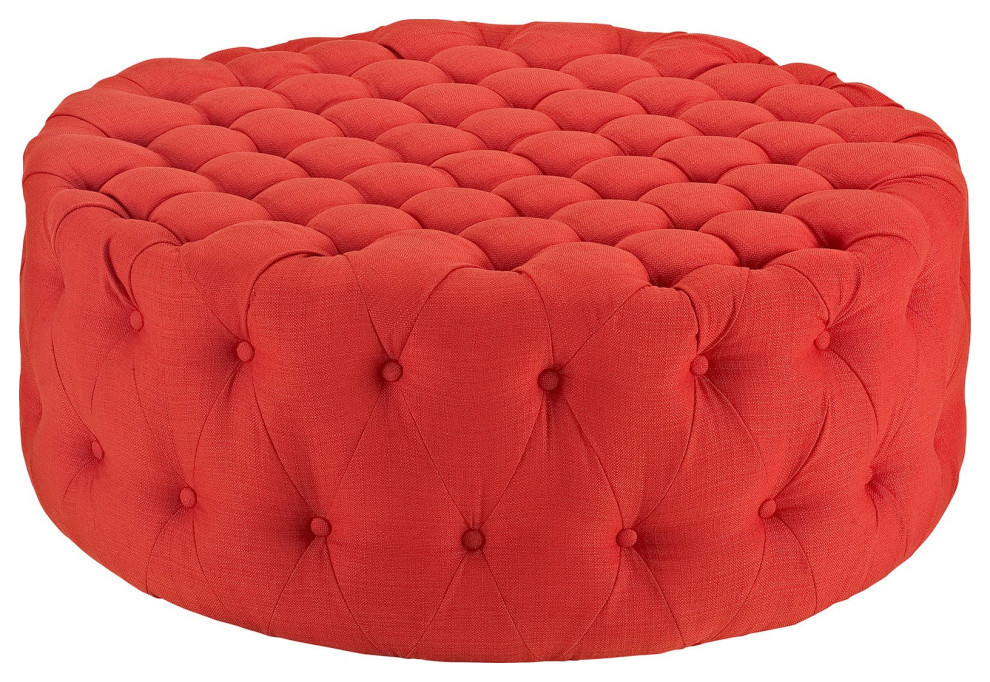 Mara Atomic Red Upholstered Fabric Ottoman   Contemporary   Footstools And Ottomans   by V.S.D Furniture  Houzz