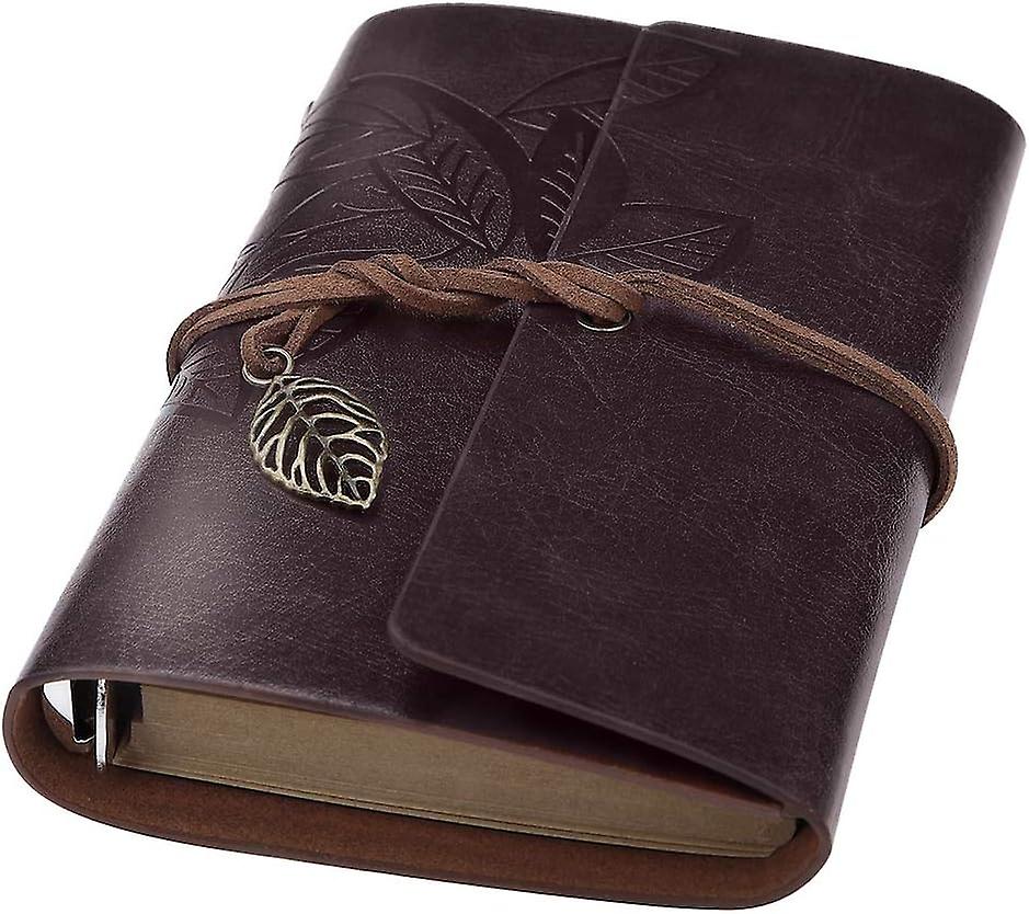 Leather Bound Journal，  Travelers Notebook For Men Women Gifts (coffee， 7 Inch)