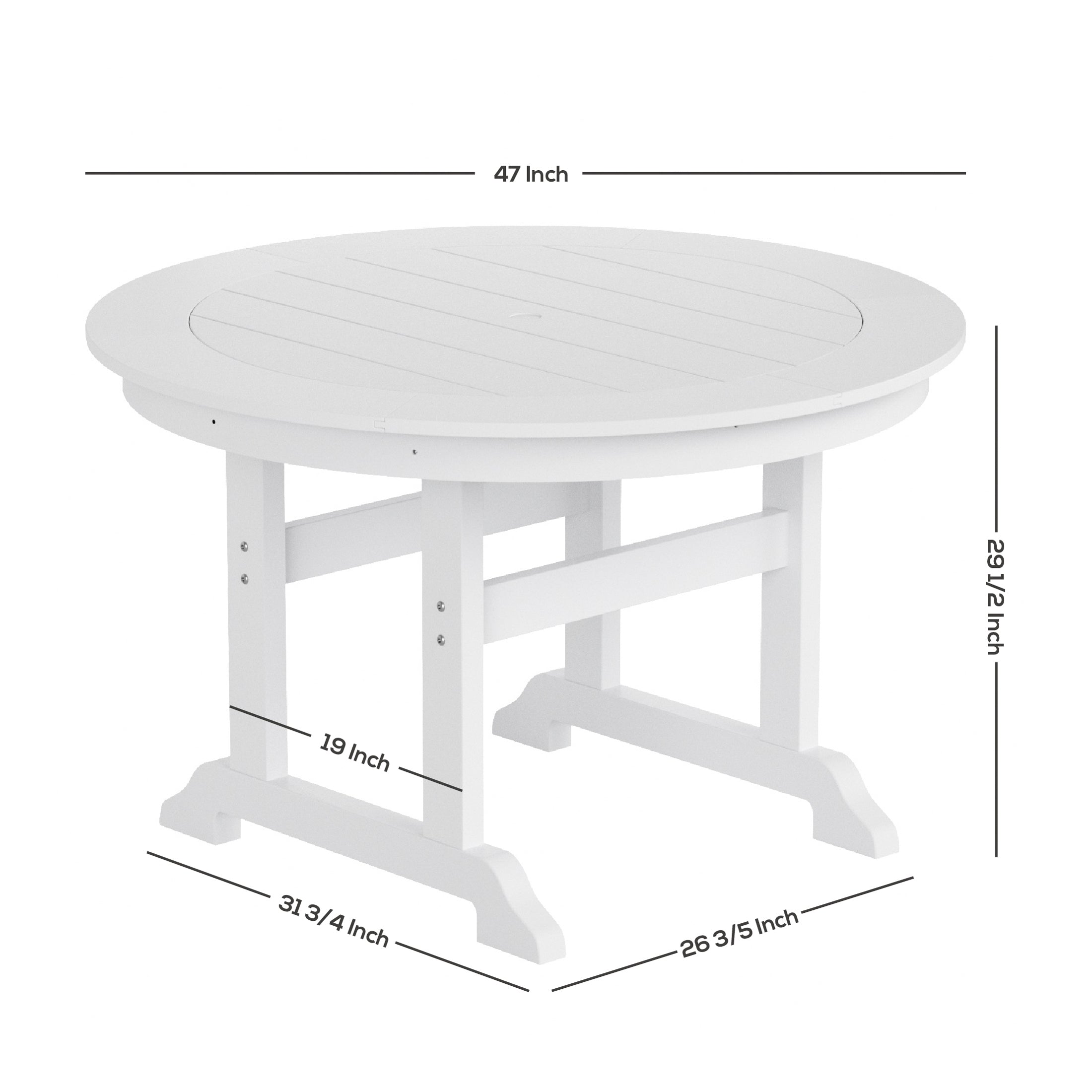 WestinTrends Dylan Adirondack Outdoor Dining Set for 4, All Weather Poly Lumber Patio Table and Chairs Set of 4, 47