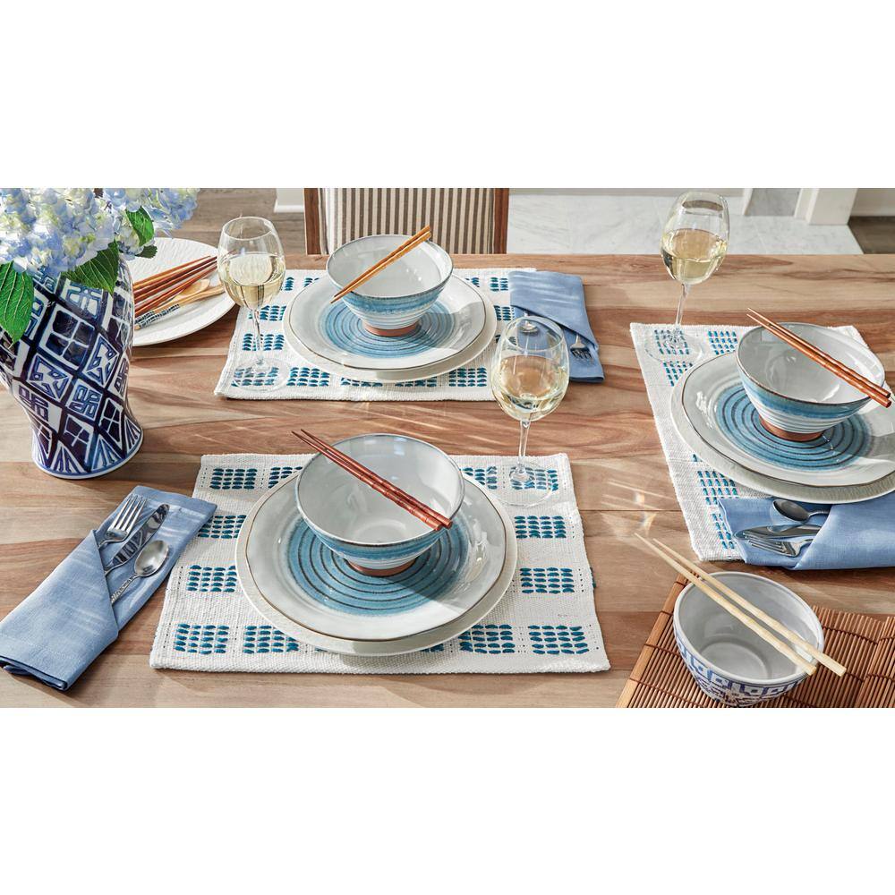 Sango Talia 16-Piece Casual Blue Stoneware Dinnerware Set (Service for 4) 3663BL800ACN87