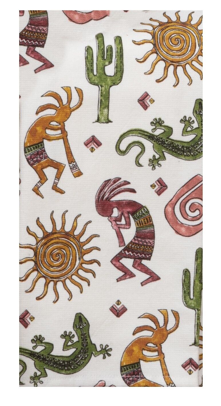 Set of 2 SUNDANCE Kokopelli Terry Kitchen Towels by Kay Dee Designs