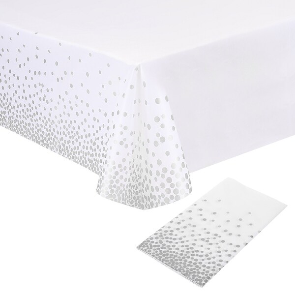 3Pcs White Disposable Plastic Tablecloth 54