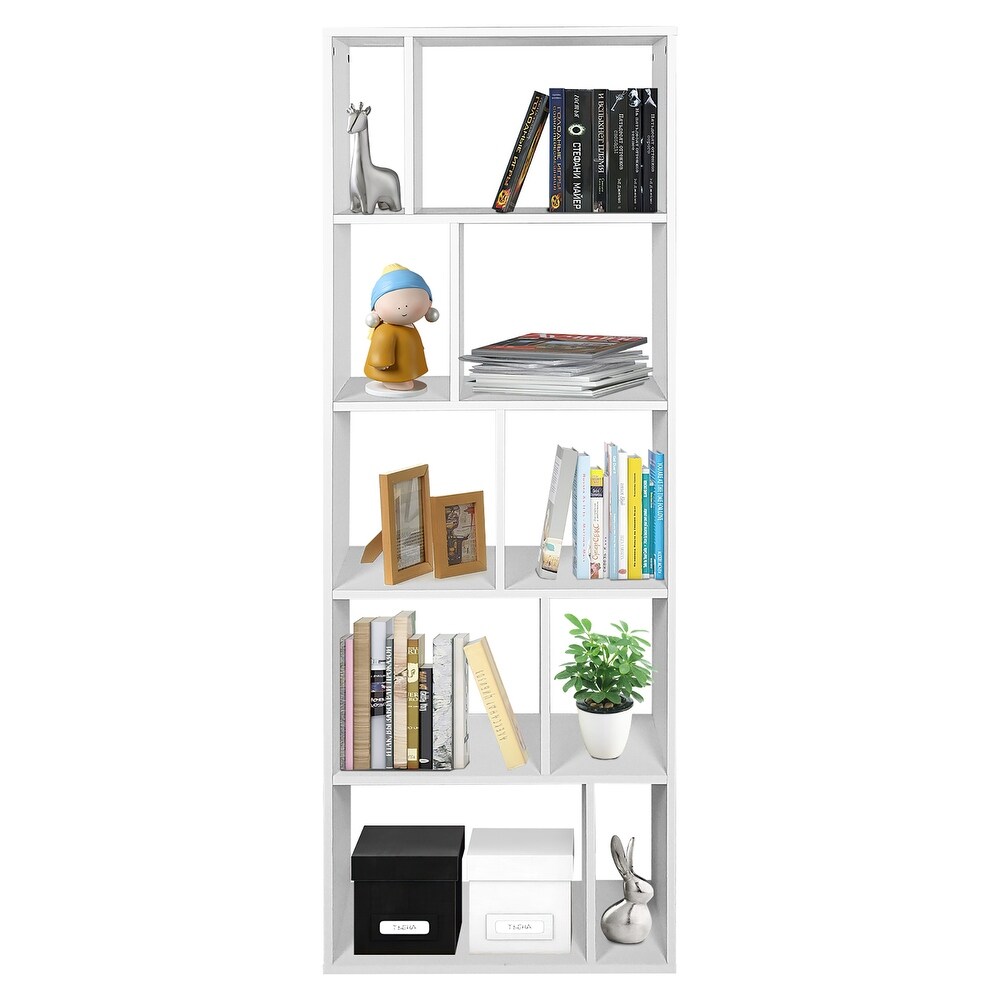 Costway 5 tier Wood Bookcase 66'' Tall Open Storage shelf Display Rack   See Details