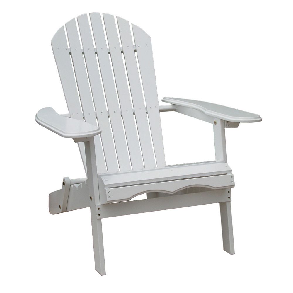 Northbeam Outdoor Garden Portable Foldable Wooden Adirondack Deck Chair， White