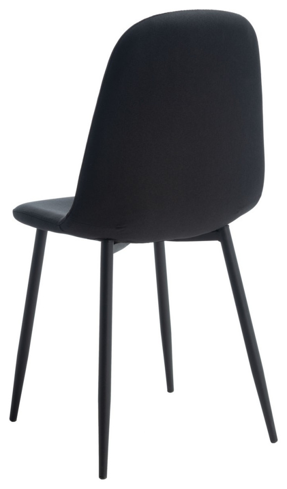 Vonda Dining Chair set of 2 Black   Midcentury   Dining Chairs   by Peachtree Fine Furniture  Houzz