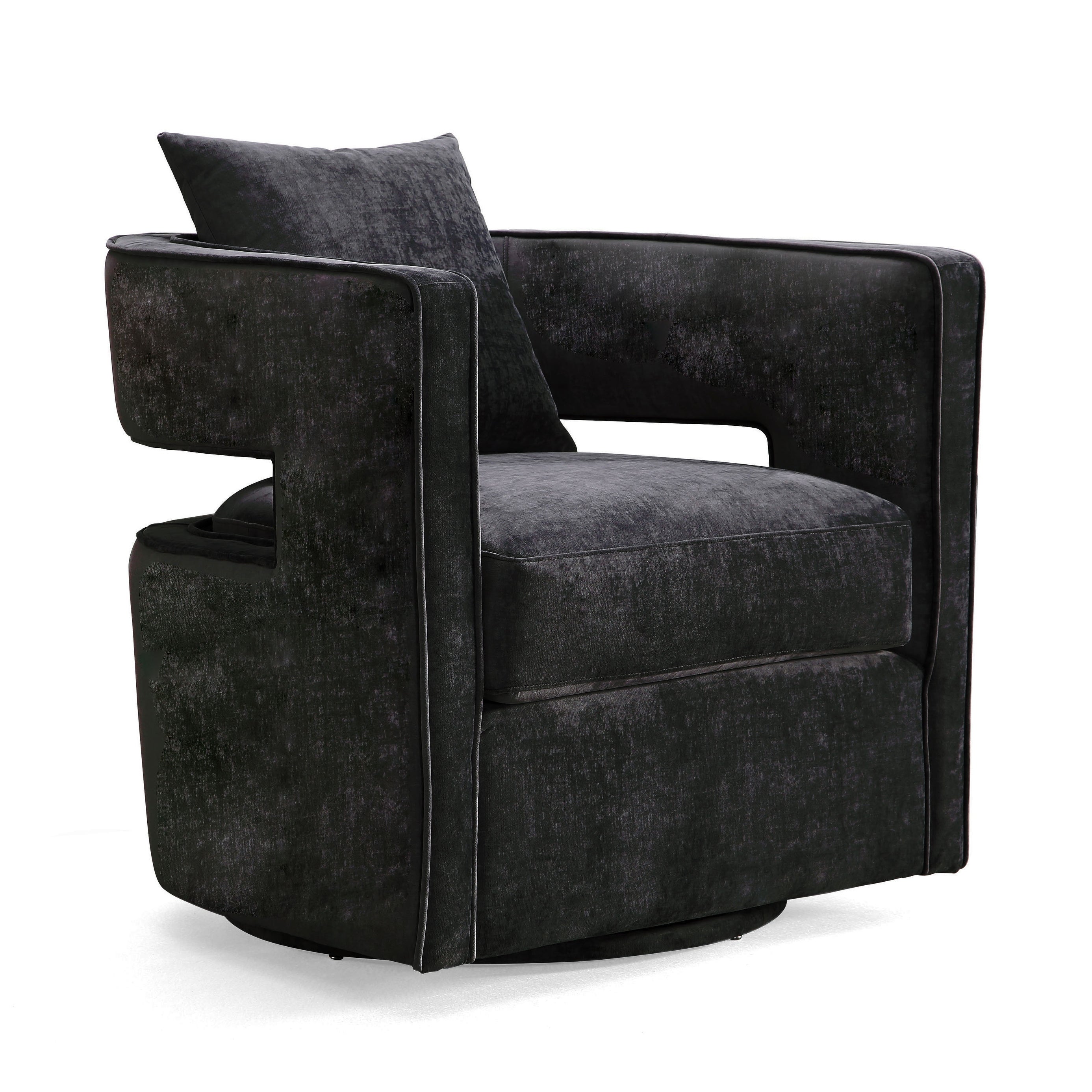 Kennedy Velvet Upholstered Swivel Chair