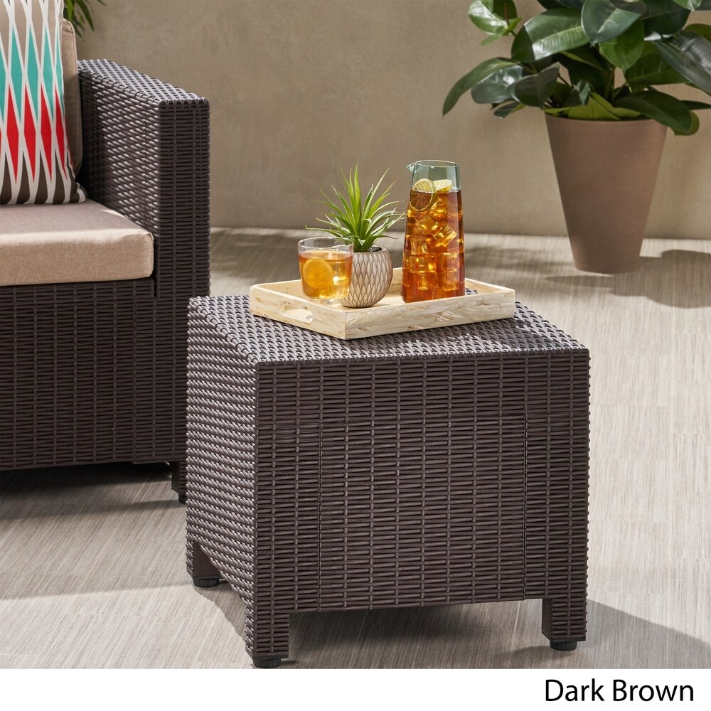 Waverly Outdoor Faux Wicker Side Table by Christopher Knight Home