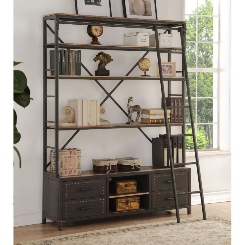 Ergode Bookshelf and Ladder   Industrial   Bookcases   by VirVentures  Houzz