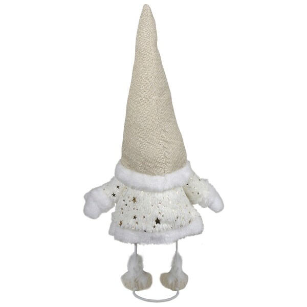 Gnome with Stars and Faux Fur Sweater Christmas Decoration