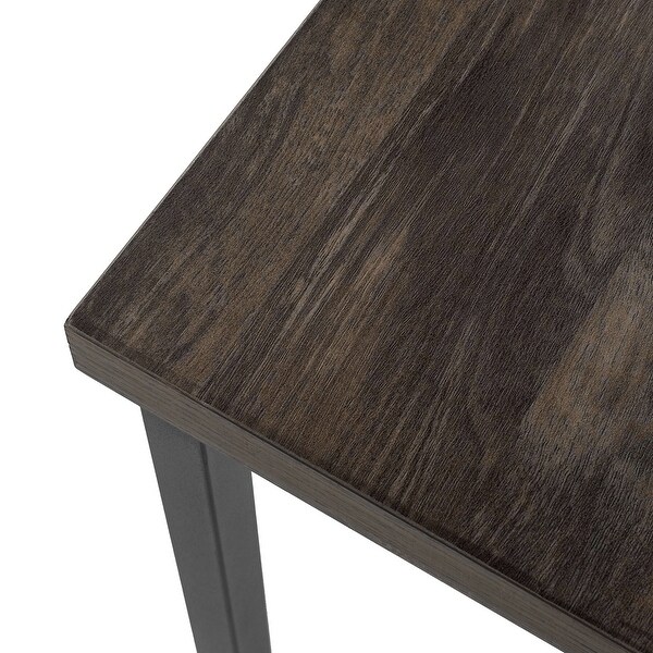 Homy Casa Brown Metal Wood Console Table