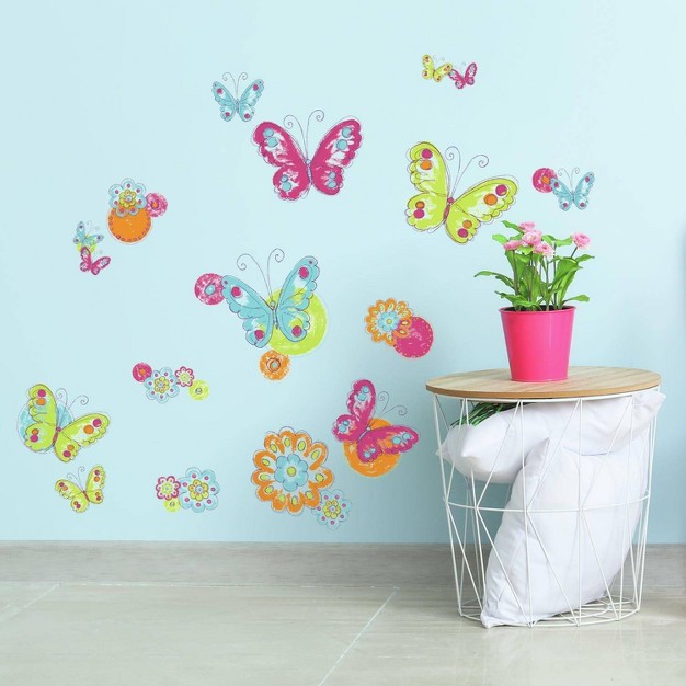 Brushwork Butterfly Peel And Stick Wall Decal Roommates