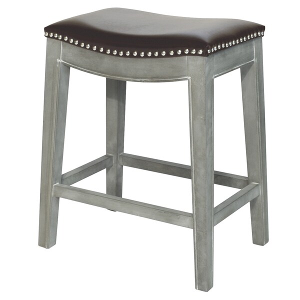 Elmo Bonded Leather Saddle Seat Counter Stool