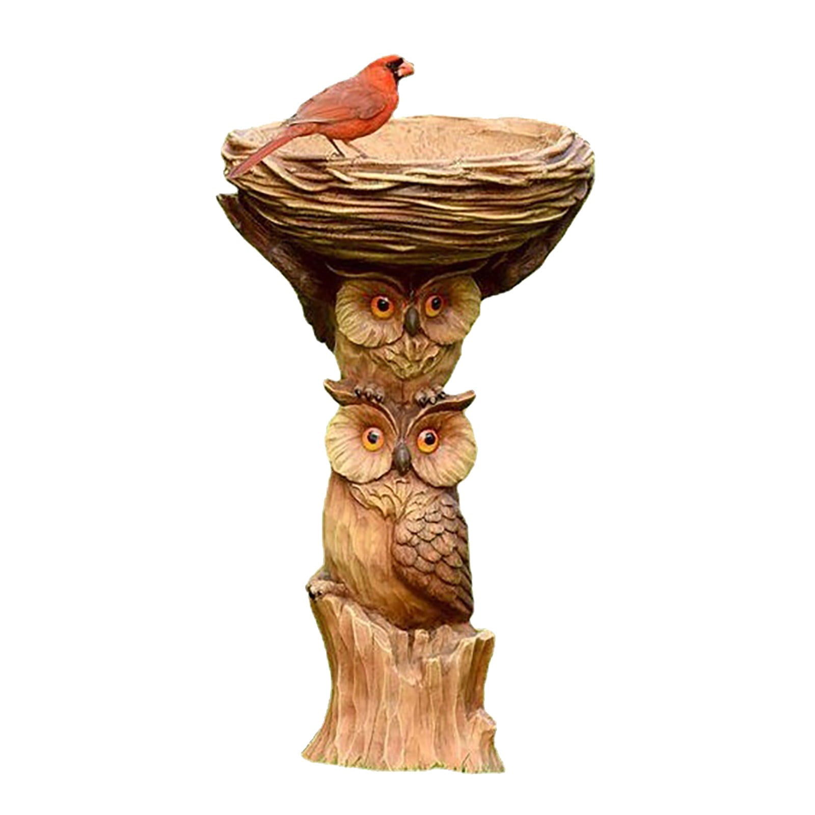 Kuluzego Outdoor Bird Bath Flower and Bird Feeder Decoration with Flower Pot Base