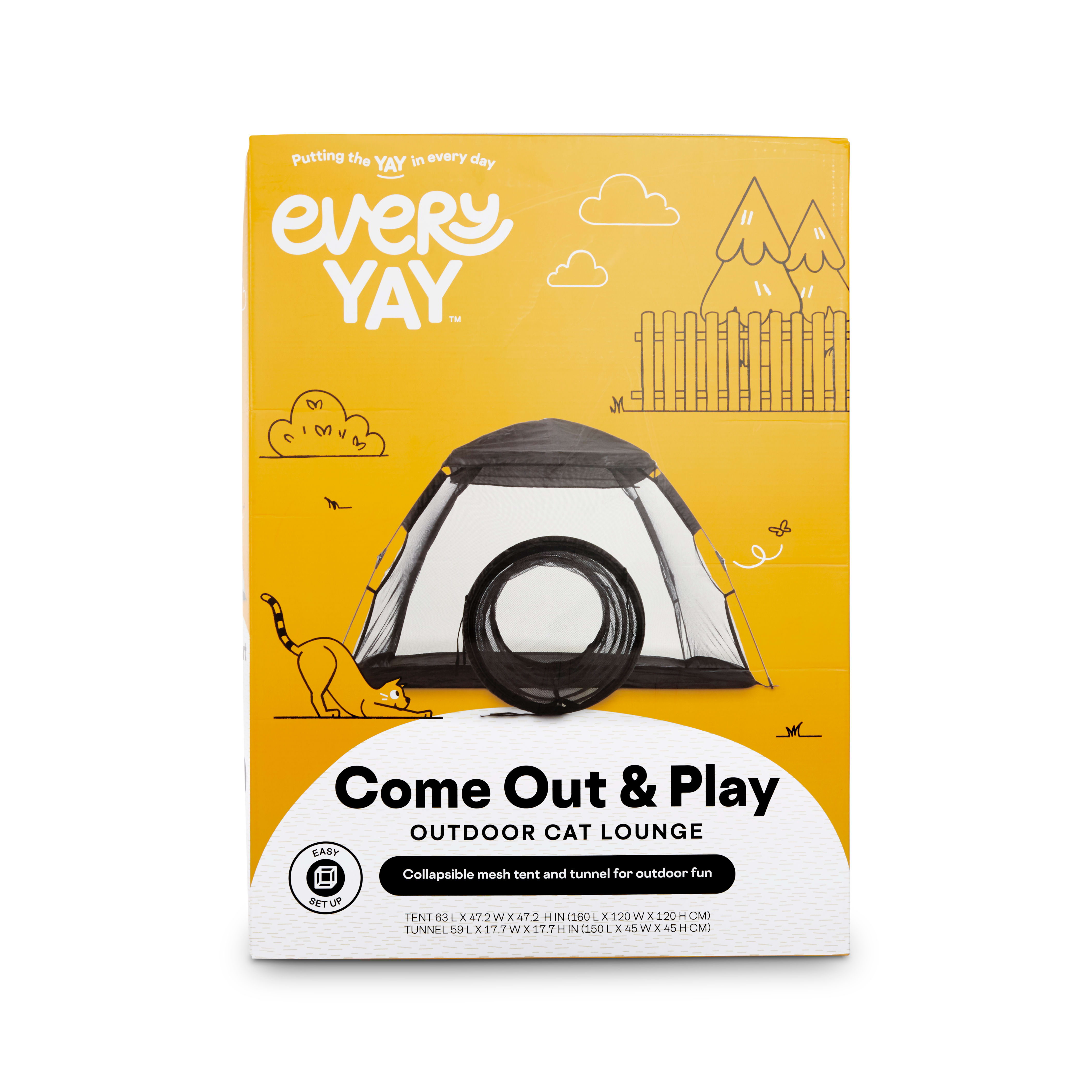 EveryYay Come Out  Play Outdoor Cat Lounge with Tent， 63