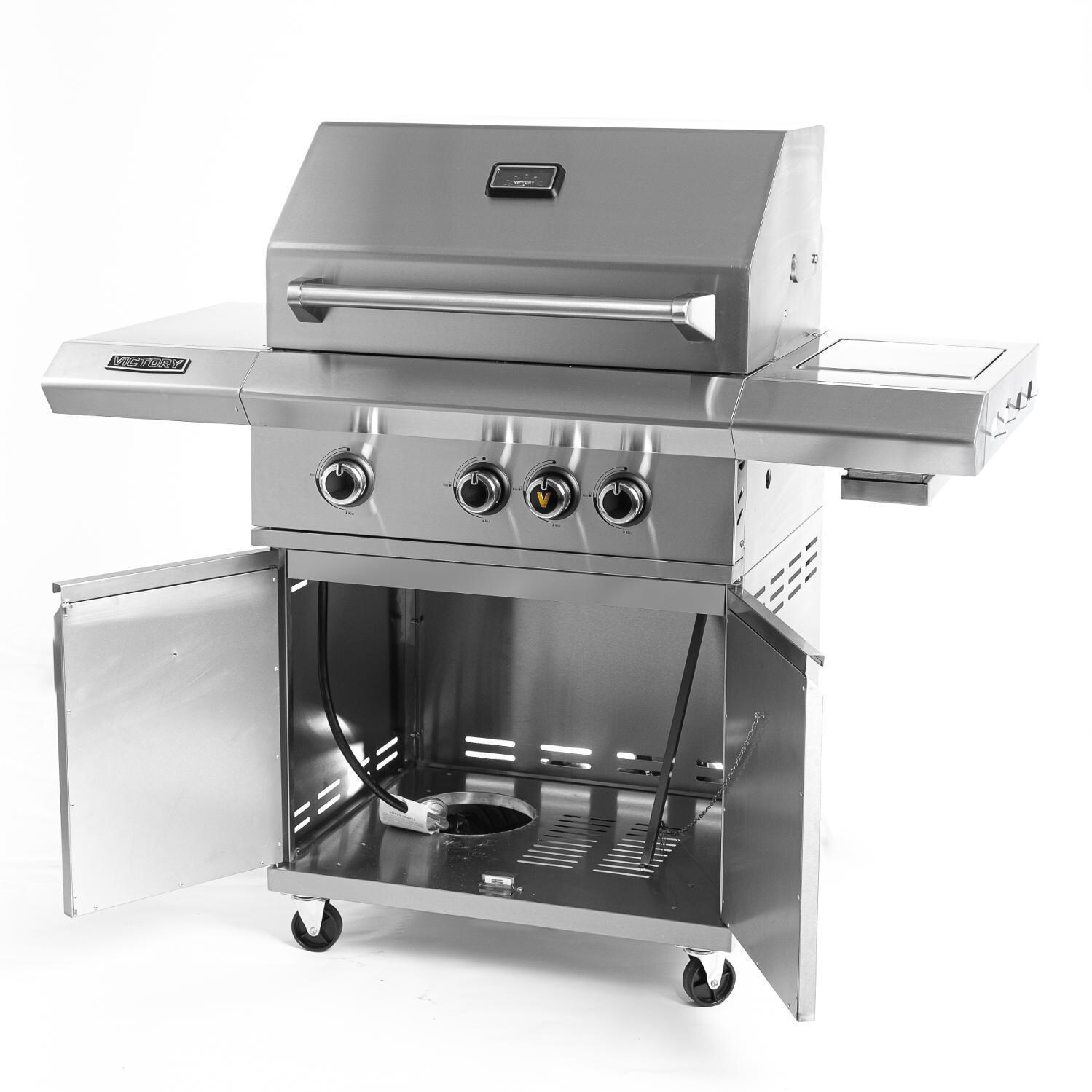 Victory 3-Burner Propane Grill w/ Infrared Side Burner