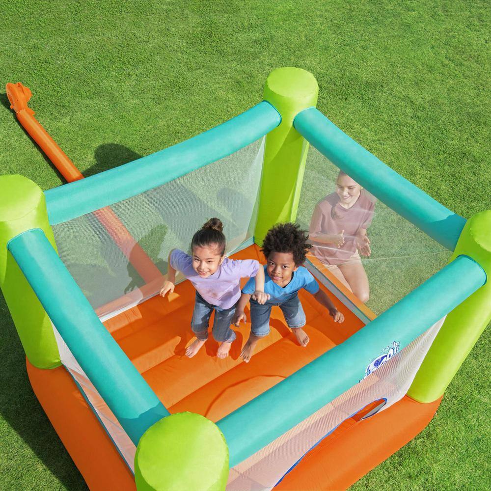 Bestway Jump And Soar Multicolor PVC Outdoor Indoor Inflatable Bounce House with Air Pump  Bag 53395E-BW