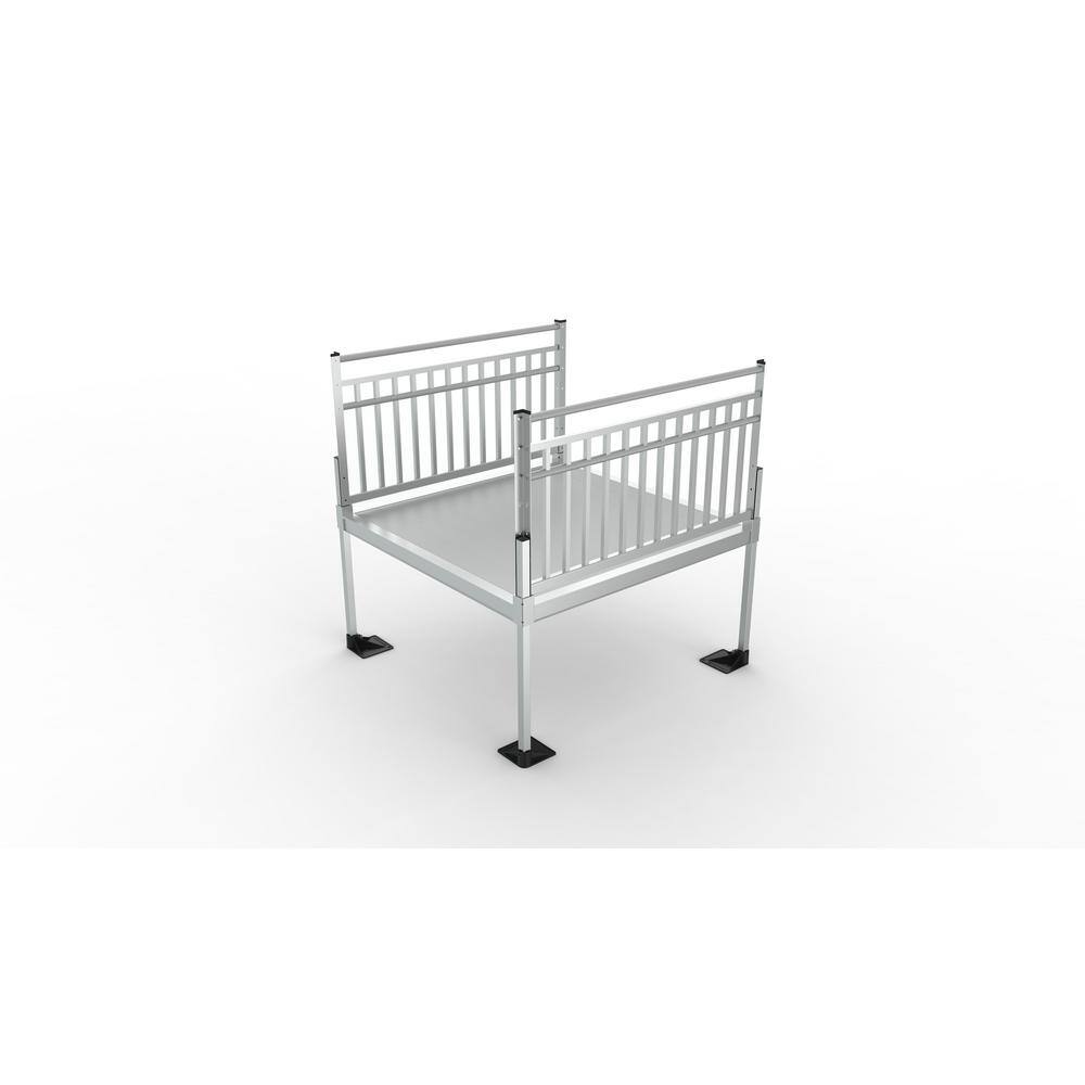 EZ-ACCESS PATHWAY 3G 5 ft. x 5 ft. Solid Aluminum Platform with Vertical Picket Handrails P3G SPFS55VP