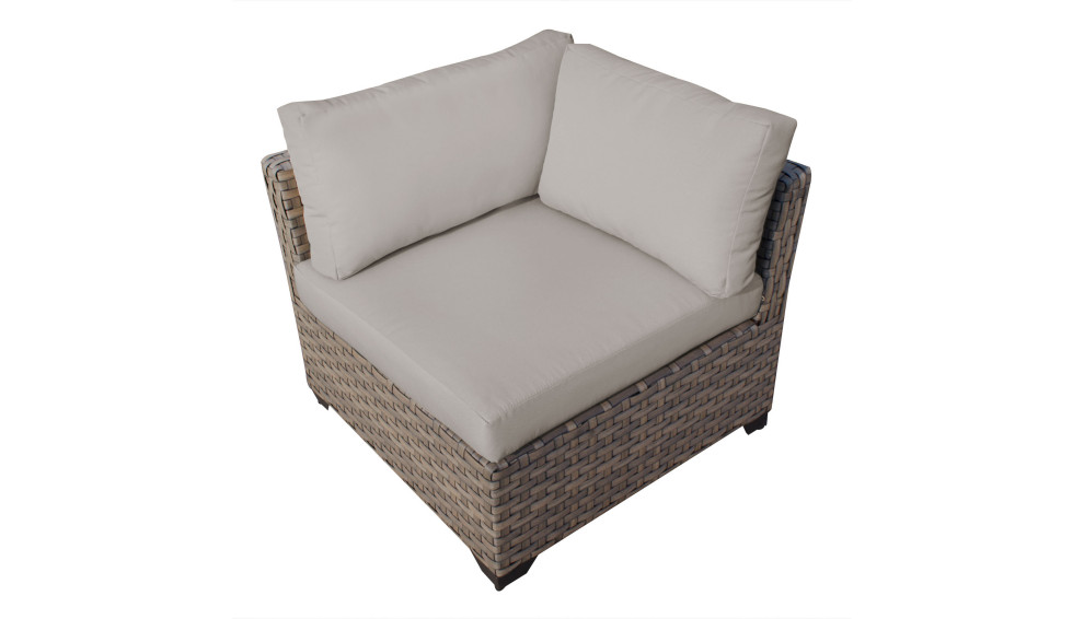 Monterey 5 Piece Outdoor Wicker Patio Furniture Set 05d   Tropical   Outdoor Sofas   by Design Furnishings  Houzz