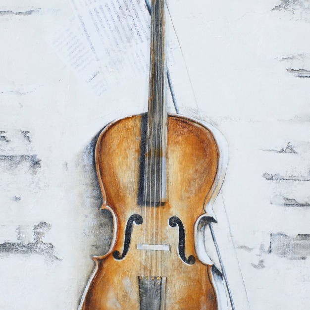 Traditional Polystone Violin Framed Wall Art Dark Brown Olivia amp May