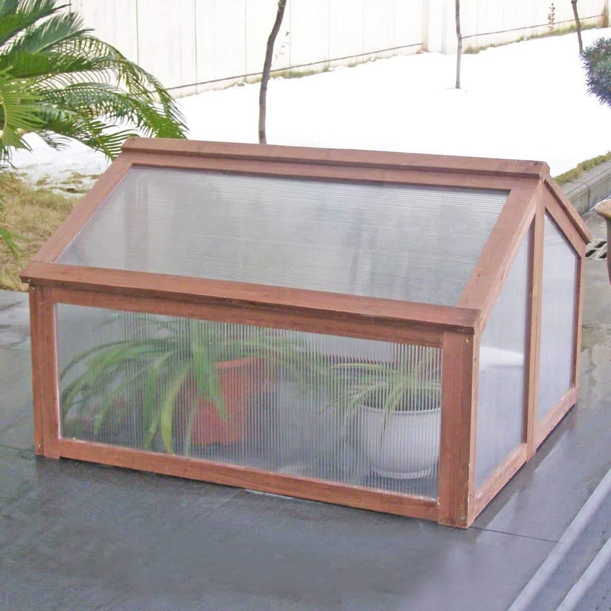 Garden Portable Wooden Double Box Greenhouse