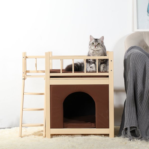 Petsfit 2-Story Home Décor Cat House w/ Step and Platform