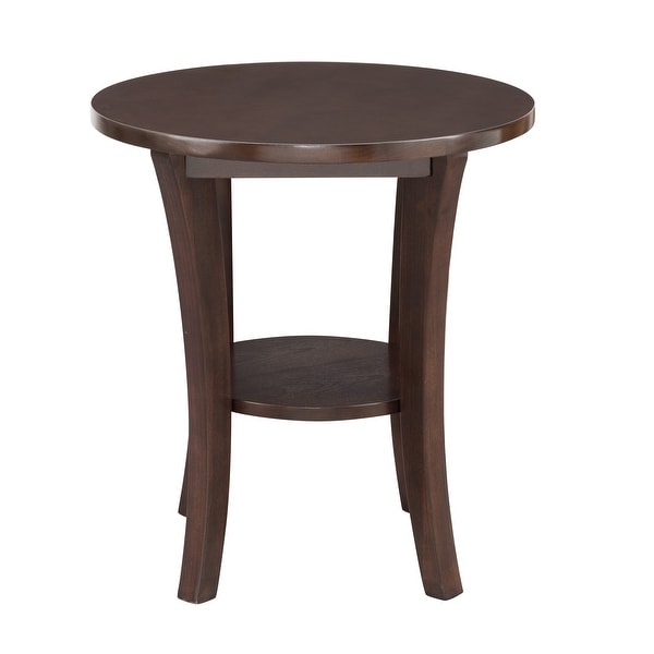 Leick Home Round Side Table with Shelf