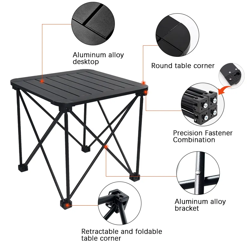 Camp Lightweight Portable Folding Ultralight Roll Up Aluminum Camp Picnic Table Foldable For Outdoor Hiking