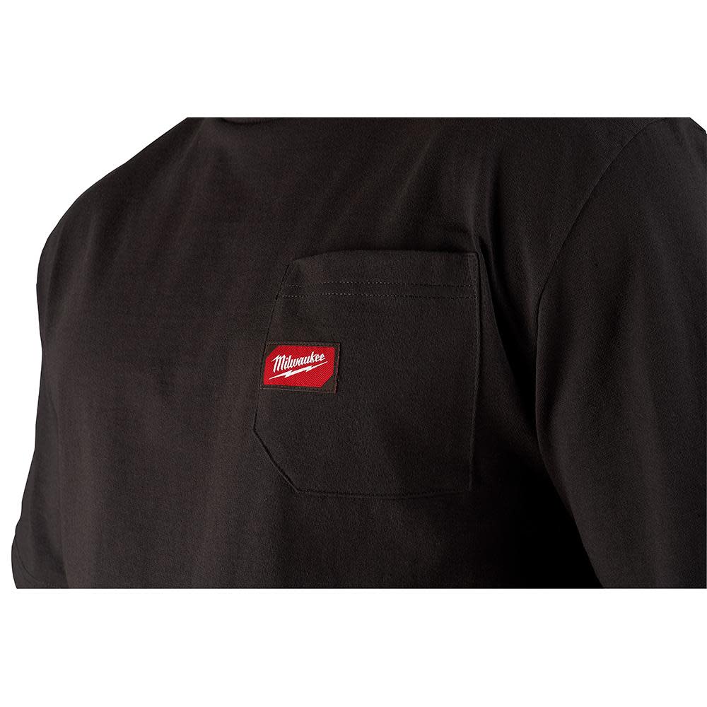 Heavy Duty Black Pocket Short Sleeve T-Shirt ; Small ;