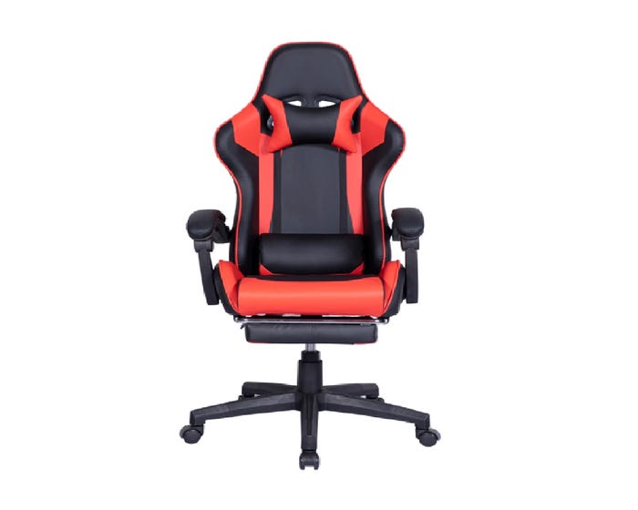 Backyard Expressions Double Dragon Gaming Chair， Black  Red - 911167