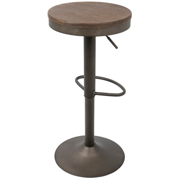 Lumisource Dakota Industrial Barstool in Antique and Brown - Set of 2 - 15