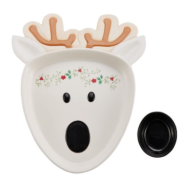 Winterberry Reindeer Chip and Dip Serving Tray