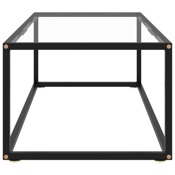 vidaXL Coffee Table Black with Tempered Glass 39.4