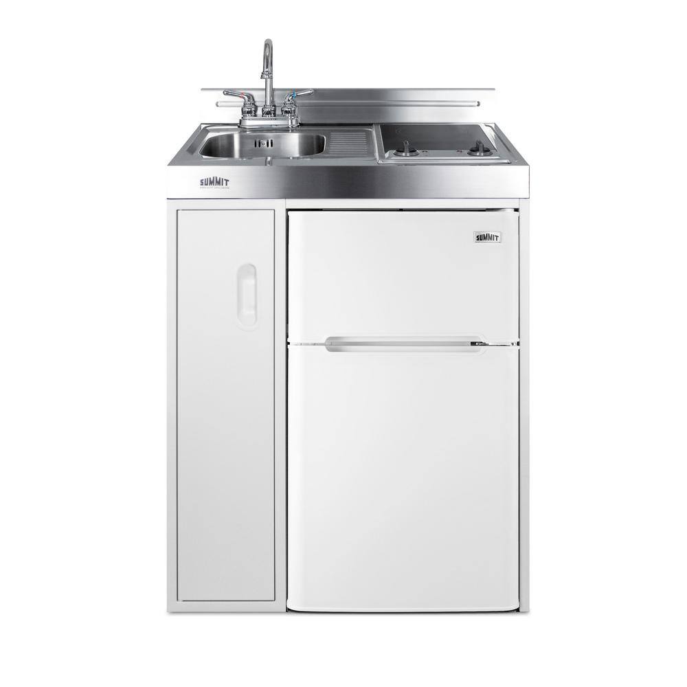 Summit Appliance 30 in. Compact Kitchen in White C30ELGLASSW